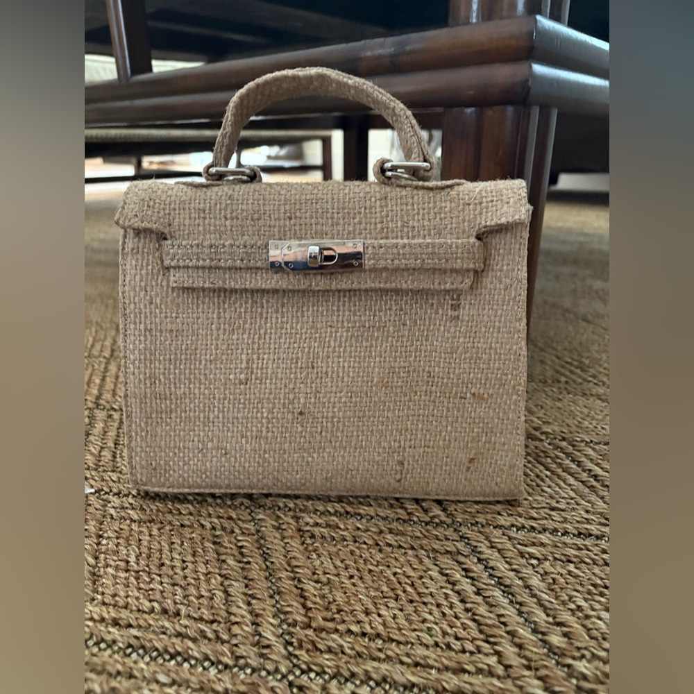 DLD Bags Burlap Mini Bag with Handle